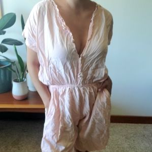 Vintage pink embroidered Romper